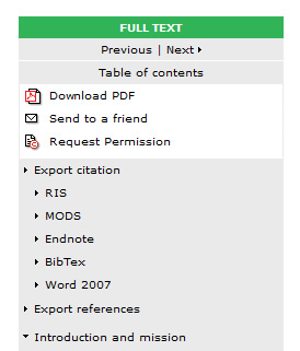 Citation exports for Palgrave Journals