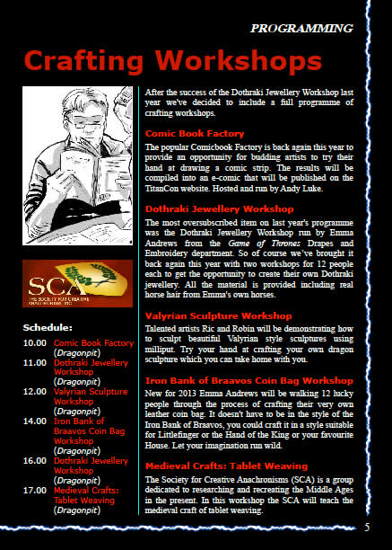 TitanCon 2013 programme - page 5